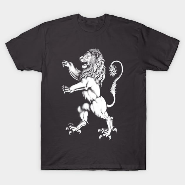 Heraldic Lion Rampant White T-Shirt by GAz